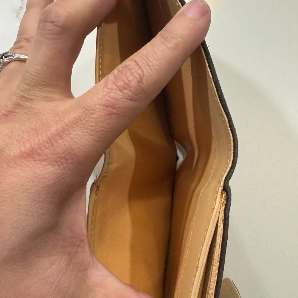 Celine Vintage Macadam Suede Trifold Wallet